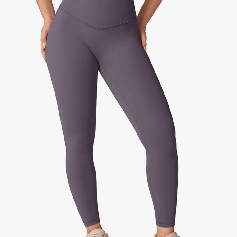 High-Waist Women's Leggings in Dark Mauve